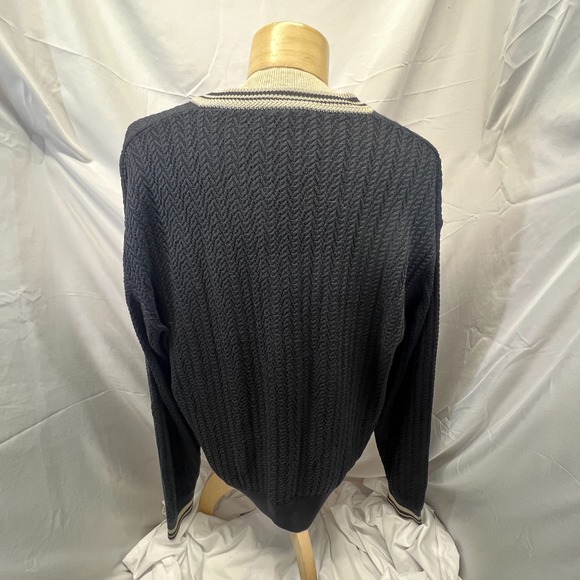 Bobby Jones 100% Silk Sweater Men's XL Navy V-Neck Luxury Knit Pullover Classic - Picture 11 of 12